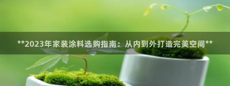 和记最新官方网址：**2023年家装涂料选购指南：从内到外打造完美空间**