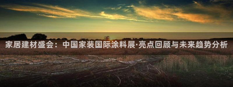 和记ag网页版：家居建材盛会：中国家装国际涂料展·亮点回顾与未来趋势分析