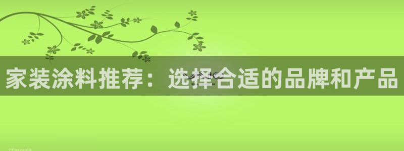 和记 官网：家装涂料推荐：选择合适的品牌和产品